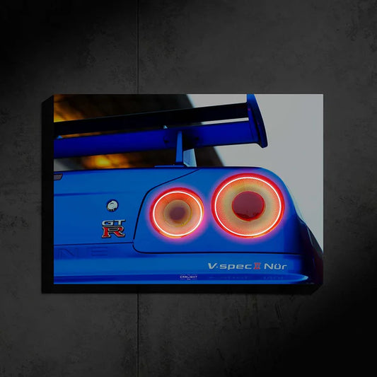 Nissan GTR R34 NEON Poster (Red LED)