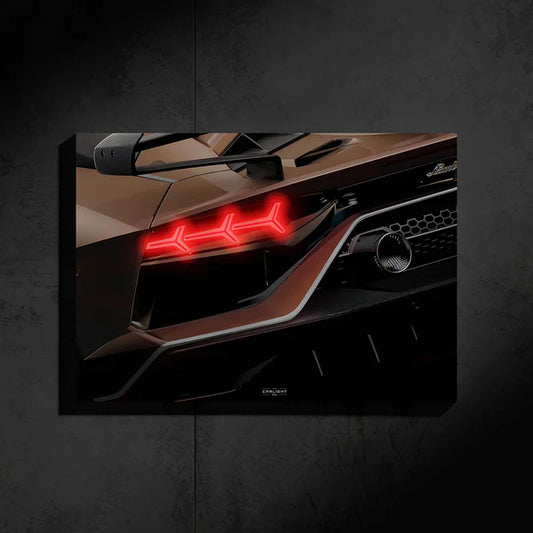 Lamborghini Aventador SVJ NEON Poster (Red LED)