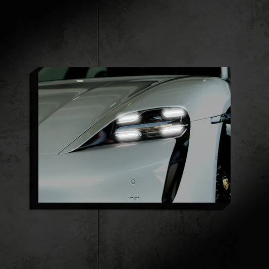 Porsche Taycan NEON Poster (White LED)