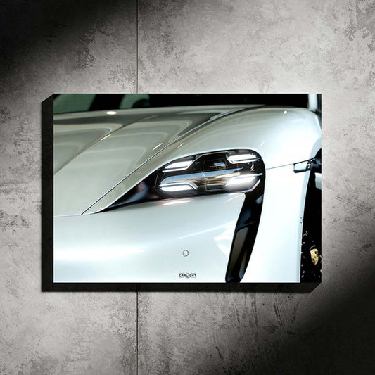 Porsche Taycan NEON Poster (White LED)